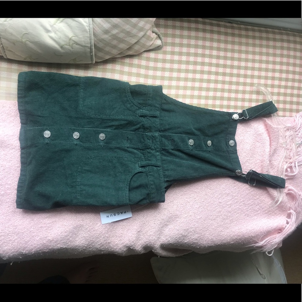 Green corduroy romper